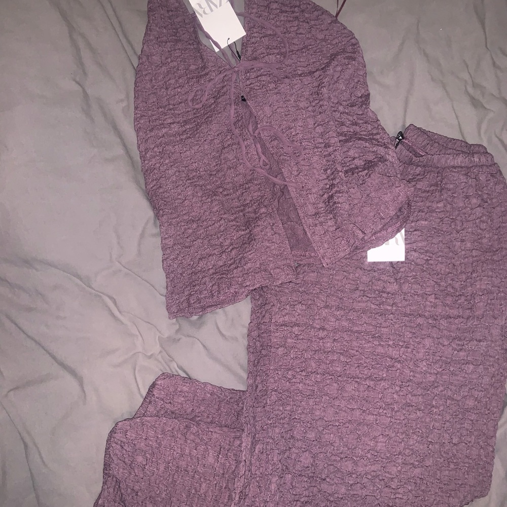 PURPLE TEXTURED 2-PIECE SET